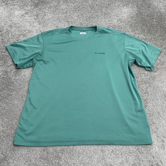 Columbia Meaker Peak Omni Wick T-Shirt Mens XXL Green Crew Short Sleeve Active - Picture 1 of 12